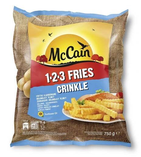 McCain 1-2-3 Fries Crinkle bramborové hranolky vlnky mraž. 750 g - Vlnky, Hranolky, Bramborové výrobky, Mražené