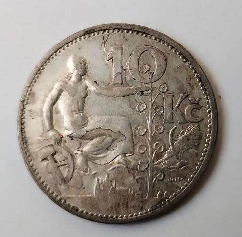 10 kč 1932 stříbrná mince