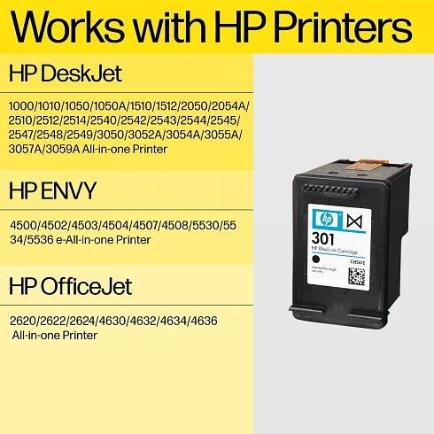 HP 301XL Černá originální inkoustová kazeta s vysokou výtěžností