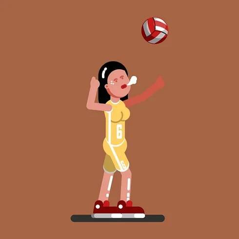 Ženské volejbalista — Ilustrace
