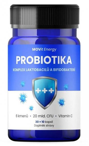 MOVit Probiotika - komplex laktobacilů a bifidobakterií 30+10 kapslí