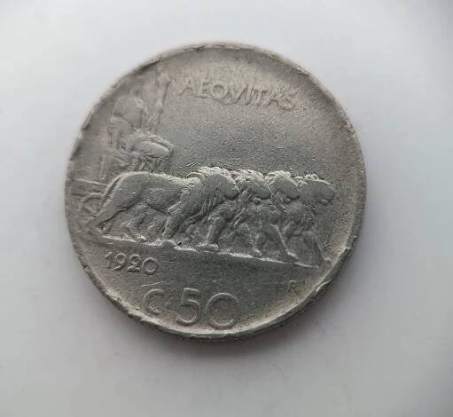 Itálie 50 centesimi 1920 (A26) - Numismatika