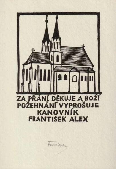 Florian, Michael – Za přání děkuje a Boží požehnání vyprošuje kanovník František Alex