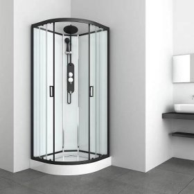 Sanotechnik Kompletní sprchový kout Epic 1, čtvrtkruh, černá, 90 x 90 x 235 cm koupit v OBI