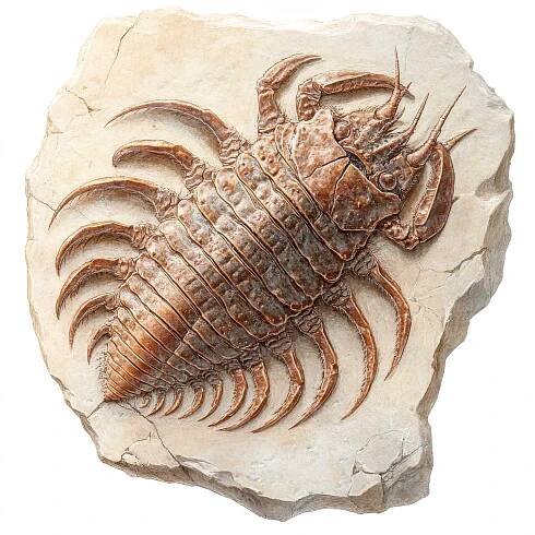 12 Fossil Trilobit Clipart, Aquarell prähistorische Insekt Fossil, druckbare Clipart, Papiermodelle, Wandkunst, digitaler Download, fossile Clipart