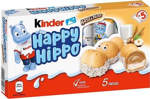 Kids Happy Hippo Hazelnut Limited Edition 5 oplatkových tyčinek 135g