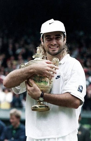 Andre Agassi Hugging 1994 US Open Trophy Wallpaper