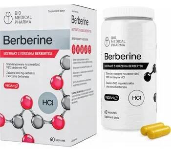 Berberine HCL 98% | Čistý extrakt z berberinu 500 mg | ÚROVEŇ CUKRU 60 kapslí.