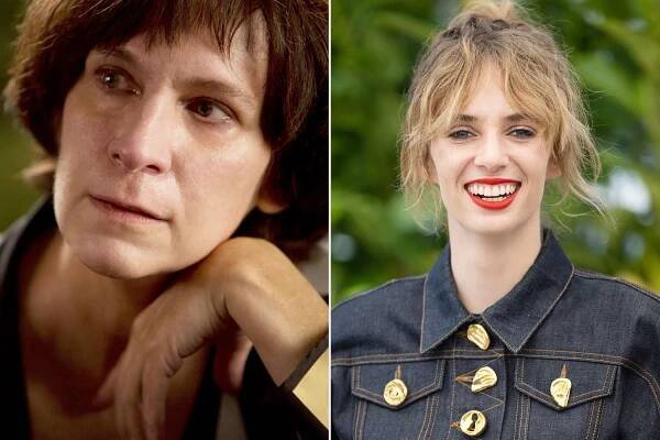 Amanda Plummer as Wiress in The Hunger Games: Catching Fire (2013); Maya Hawke attends the "Asteroid City" photocall at the 76th annual Cannes film festival at Palais des Festivals on May 24, 2023 in Cannes, France