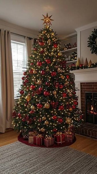 "Create the Perfect Cozy Christmas Ambiance with Red & Gold Decor!"