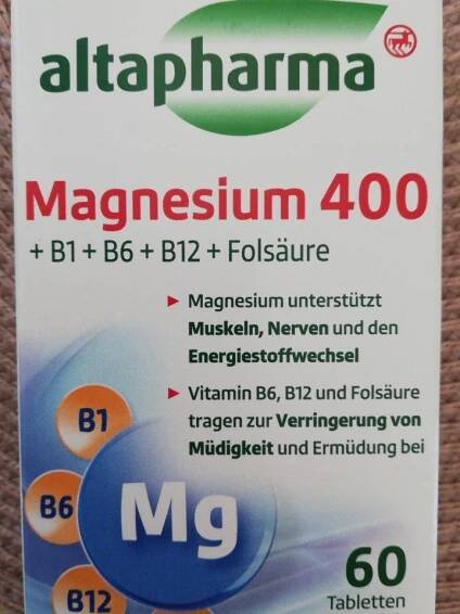 Magnesium 400 + B1, B6, B12 + Folsäure Altapharma