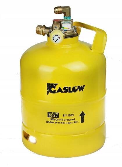 Gaslow 2,7 kg kompaktní plynová láhev pro tankování LPG, ventil DUO, obytný vůz