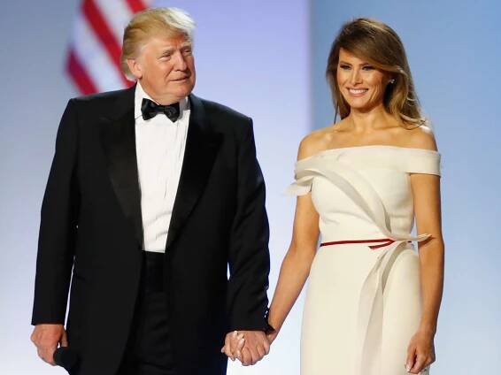 Donald Trump and Melania Trump at the Freedom Inaugural Ball at the Washington Convention Center January 20, 2017 in Washington, D.C.
