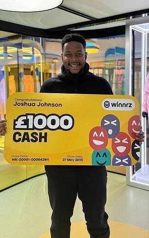 Lucky Londoner Joshua Johnson bagged £1,000