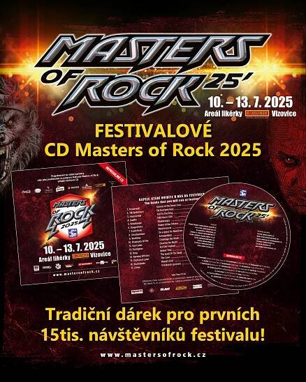 Kompilační CD MASTERS OF ROCK 2025 pro prvních 15tis. návštěvníků festivalu i letos! | PRAGOKONCERT BOHEMIA, a.s.