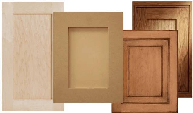 different types of cabinets doors. MDF and solid wood cabinet doors