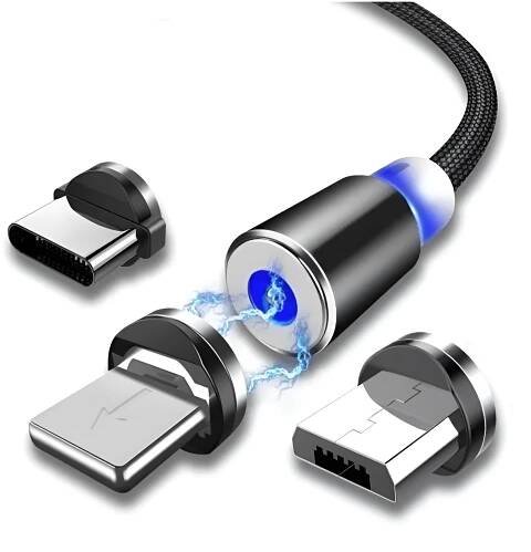 Pronett XJ4312 Magnetický USB nabíjecí kabel 3v1 LED