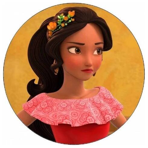 Jedlý papír Elena z Avaloru s květinou ve vlasech 19,5 cm