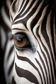 Close up image of zebra eyes beautiful macro shoot generative aixa