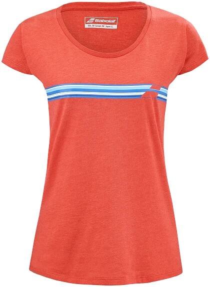 Dámské tričko Babolat  Exercise Stripes Tee Poppy Red