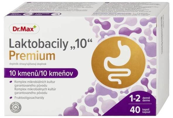 Dr. Max Laktobacily „10“ Premium 1×40 cps, probiotiká