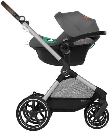 KINDERWAGENSET EOS Lux inkl.  Aton B2  - Silberfarben/Grau, Basics, Textil/Metall (92/53/50,8cm) - Cybex