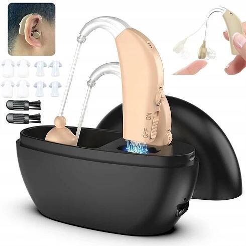 MODERNÍ SLUCHADLO DO UŠÍ NABÍJENÉ POMOCÍ USB PÁSKU, SADA