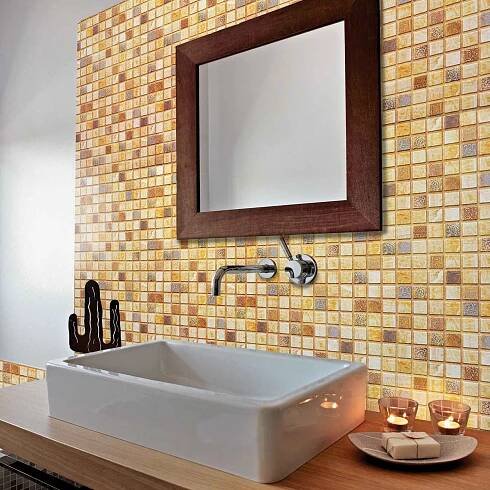 Obkladové panely 3D PVC TP10007011, cena za kus, rozměr 955 x 480 mm, mozaika Marakesh hnědá, GRACE