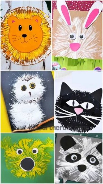 Animal Paintings Using Fork - Kids Art & Craft in 2025 | Kids art projects, Animal art projects, Animal crafts preschool