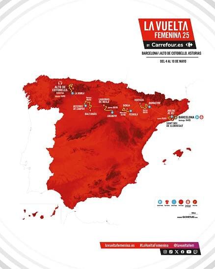 Mapa La Vuelta Femenina 2025.