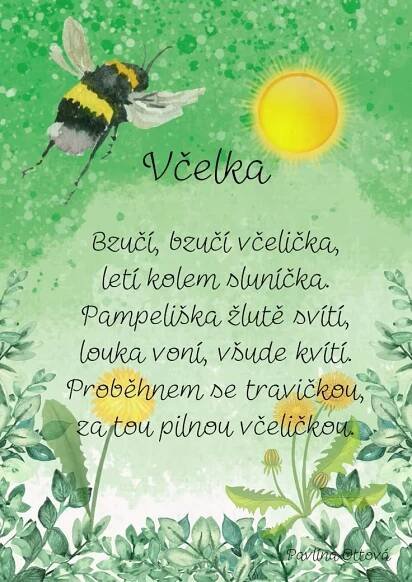 Jarní básnička 'Včelka' pro děti