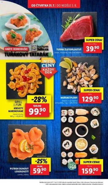 Lidl leták od 31.07.2025 | Strana: 10 | Produkty: Pstruh, Krevety, Kuchyně, Tatarák