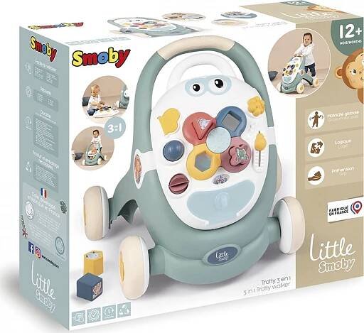 LITTLE SMOBY CHODÍTKO ODRÁŽEDLO PRO DĚTI 3V1 INTERAKTIVNÍ TABULE 12M+ Věk dítěte 12+ měsíců