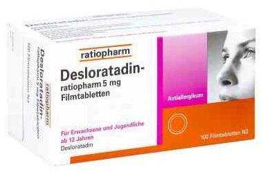 Desloratadin ratiopharm 5 mg Filmtabletten 100 stk von ratiopharm GmbH PZN 15397612