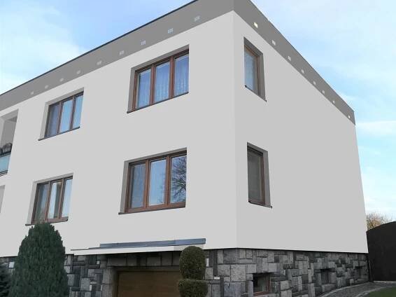 Grafický návrh řadového RD v šedých odstínech CERESIT | ZOFI - Specialista na zateplení fasád