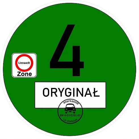 EURO 4, Ekologická plaketa UMWELTZONE, NĚMECKO