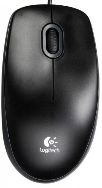 Logitech Myš B100, optická, 3tl., 1 kolečko, drátová (USB), černá, 800dpi