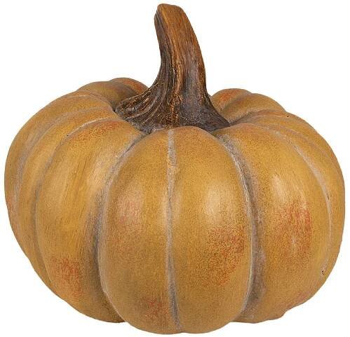 Oranžová antik dekorace dýně Pumpkin Carbassa - Ø 16*12 cm 