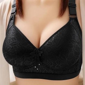 80-105 Large Size Thin Section No Steel Ring Comfortable Bra Breathable Adjustable Bra Big Breast Gathering Ladies Underwear
