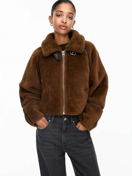 Pull&Bear Přechodná bunda – hnědá: přední strana