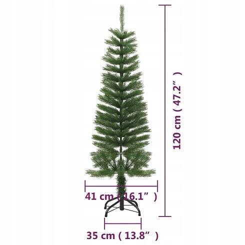 vidaXL Umělý, štíhlý vánoční stromek se stojanem, 120 cm, PE za 818.00CZK - Allegro