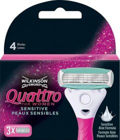 Wilkinson Sword Quattro For Women Sensitive náhradní holicí hlavice 3 ks od 141 Kč