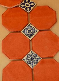 90 Solid OCTAGONS Talavera tiles- Hand painted 4 "X 4"