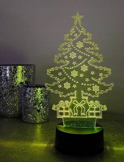 VÁNOČNÍ OZDOBA VÁNOČNÍ STROMEK 3D LED BARVY RGB DÁLKOVÉ OVLÁDÁNÍ EAN (GTIN) 5905600901779