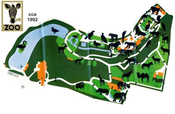 Map of Zoo Liberec - cca 1992