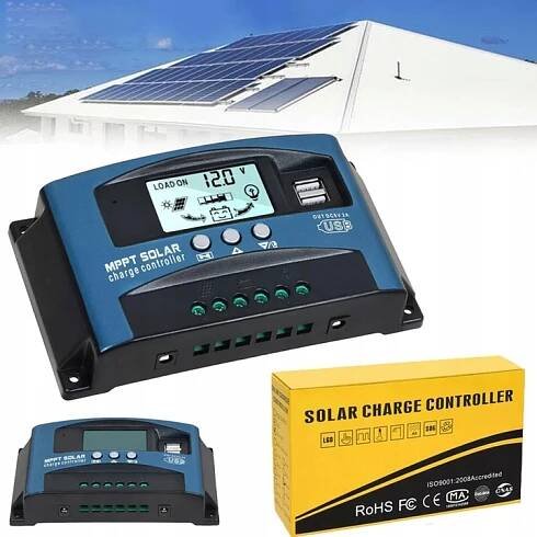 REGULÁTOR SOLÁRNÍHO NABÍJENÍ MPPT 100A AUTOMATICKÝ REGULÁTOR LCD 12/24 V