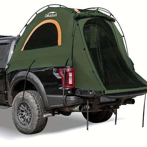 item picture   heavy duty pickup truck bed tent quick setup tear resistant   camping shelter with oval design compatible with most pickup trucks for overnight camping hunting road trips ideal for   camping hunting gear doublelayer construction reinforced    