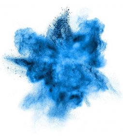 Výbuch modrého prášku izolovaný na bílé Stock ilustrace ©artjazz #49813463