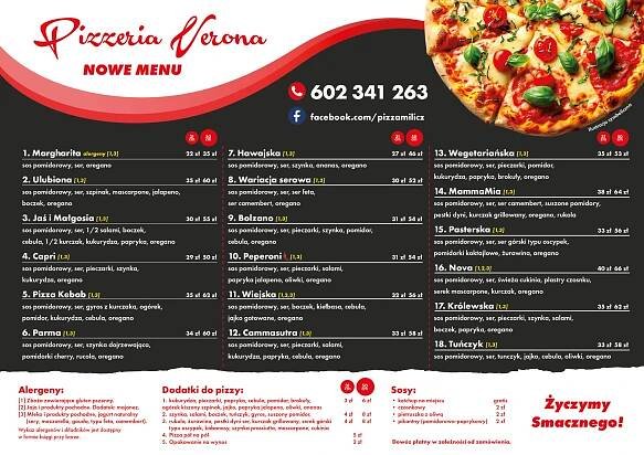 Bogate menu – Pizzeria Verona