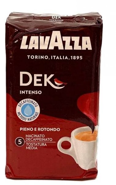 Lavazza Dek Intenso mletá káva bez kofeinu 250 g - KAFFA